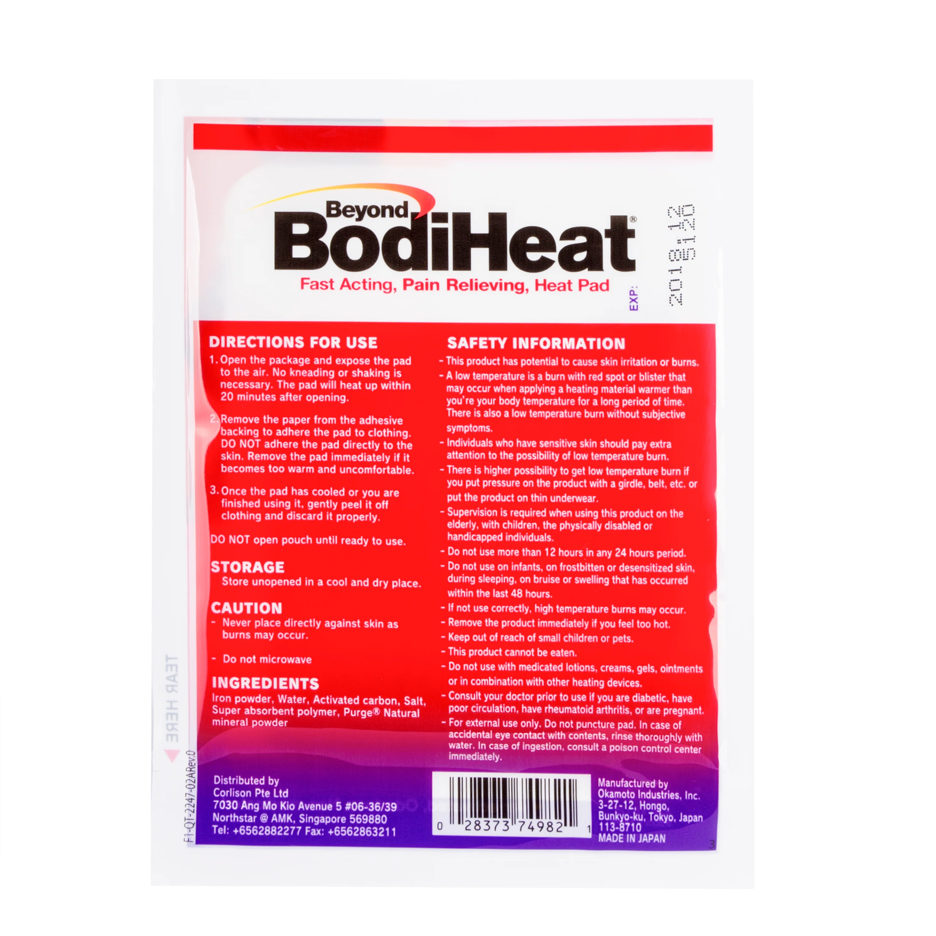 BodiHeat Fast Acting Pain Relieving Heat Pad 1s - Image 3